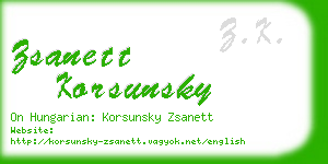 zsanett korsunsky business card